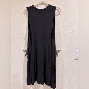 Black plus size sleeveless dress above the knee soft